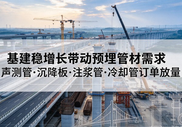 君山基建稳增长带动预埋监测管材需求，声测管、沉降板、注浆管订单持续放量